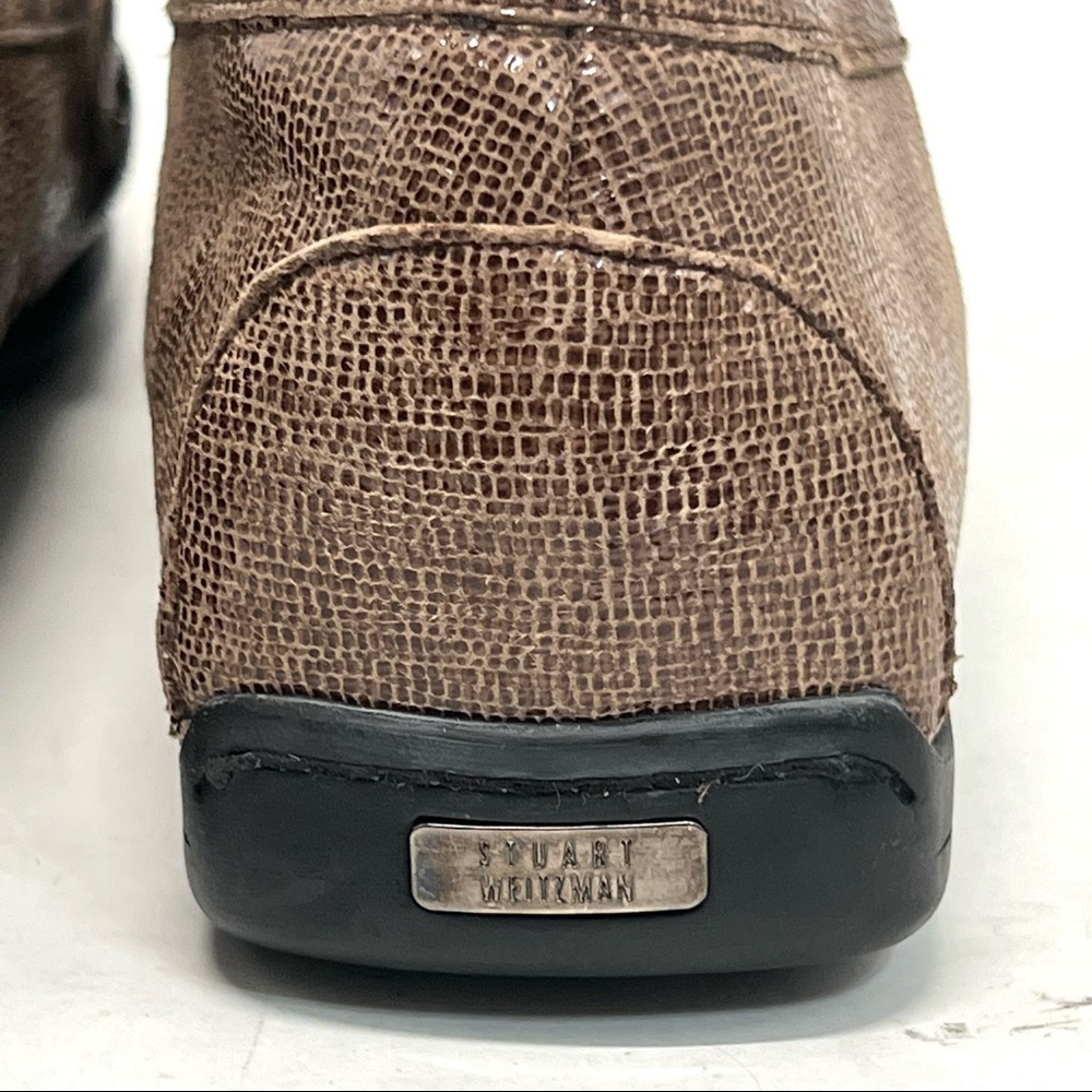 Stuart Weitzman Brown Leather Buckle Casual Comfort Career FlatsLoafers Women 10 - Picture 8 of 16